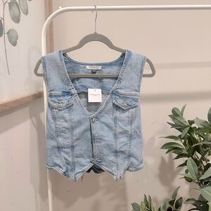 American Eagle Outfitters Blue Denim Vest